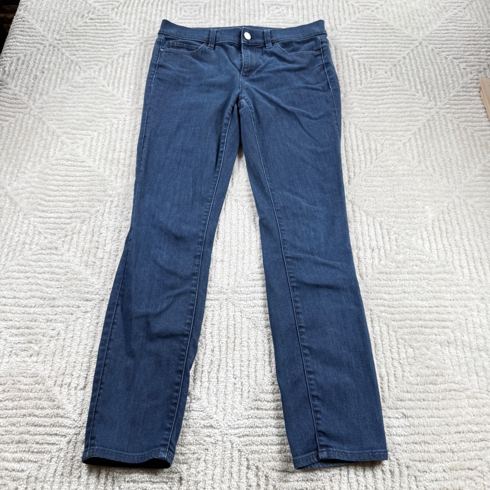 Ann Taylor The Skinny Modern Fit Jeans 6 Blue Dark Wash Stretch Denim Casual